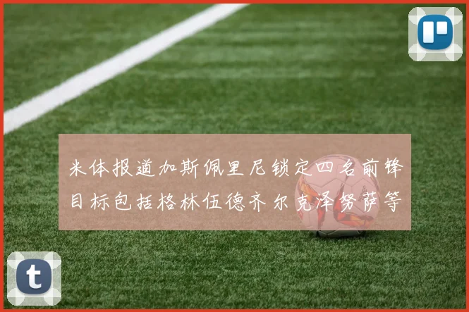 米体报道加斯佩里尼锁定四名前锋目标包括格林伍德齐尔克泽努萨等人
