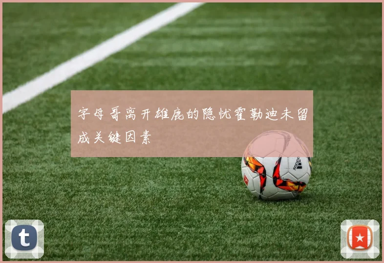 字母哥离开雄鹿的隐忧霍勒迪未留成关键因素